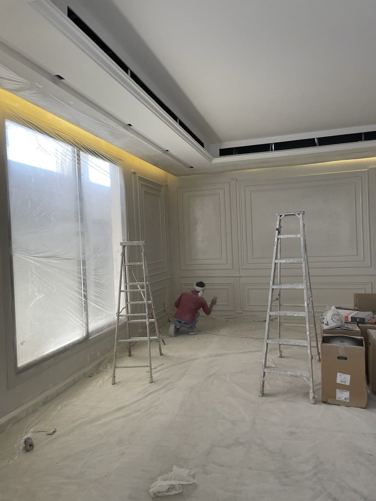 Complete home renovation with new flooring, fresh wall finishes and redesigned interiors by Furniluxe, Thane